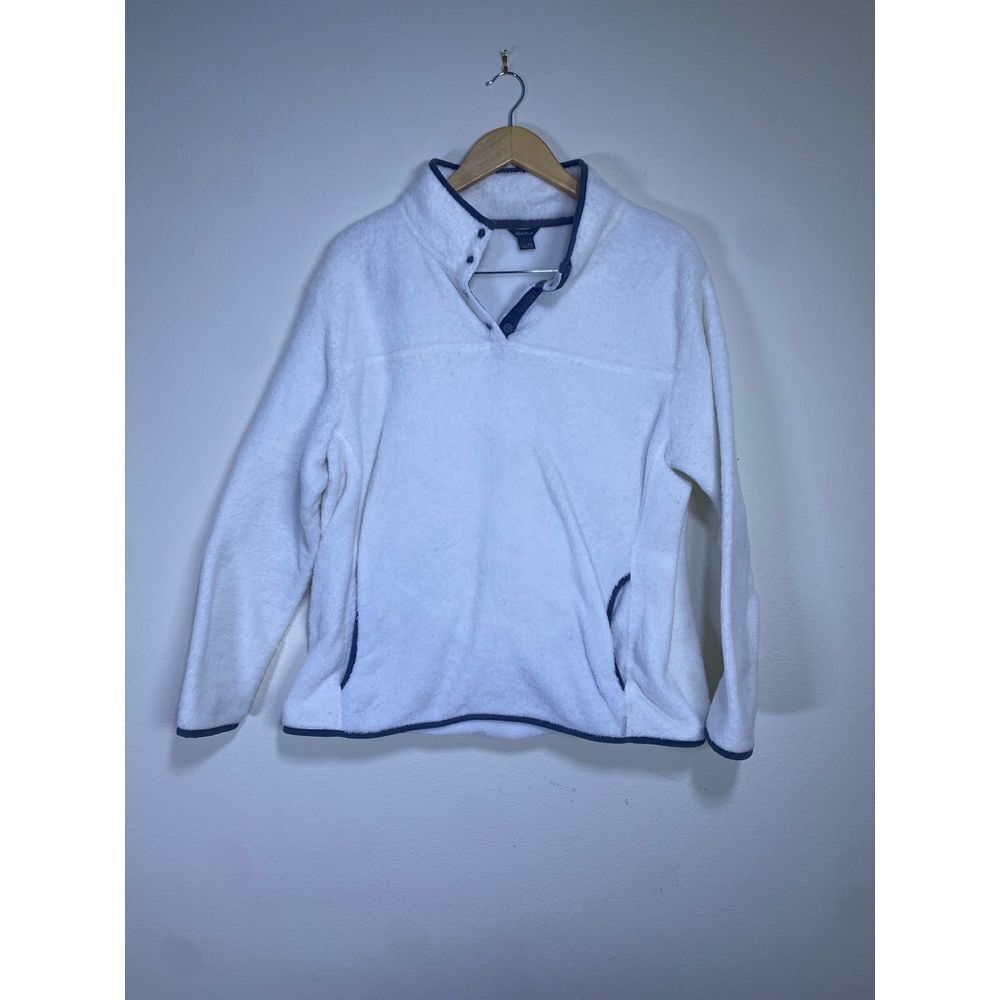 eddie bauer‎ pullover fleece jacket white womens 2XL (men's M)